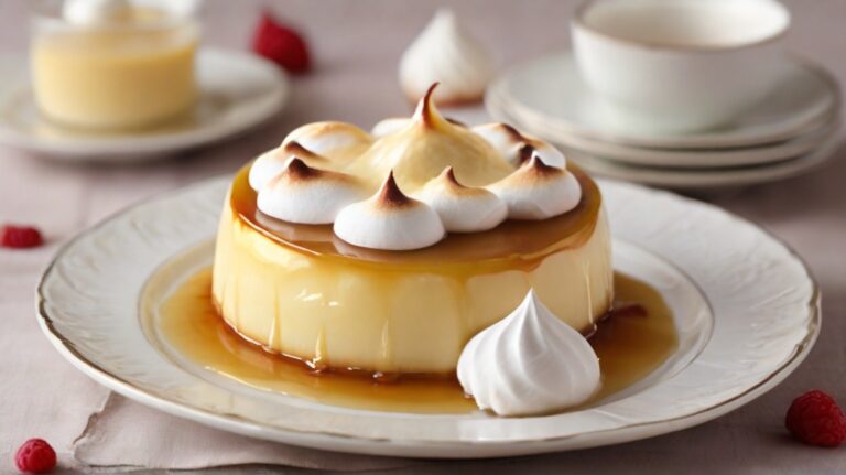 Flan casero con merengue