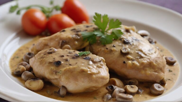 Pollo en Salsa de Champiñones