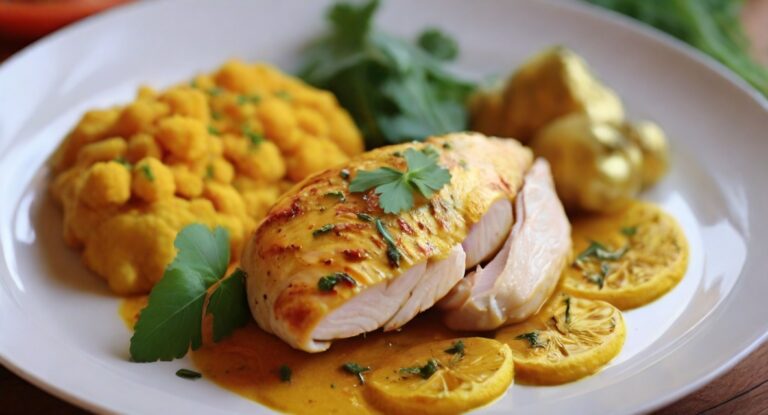 pechugas de pollo fritas con cúrcuma