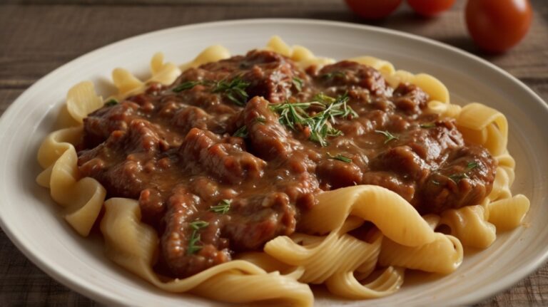 Delicioso Strogonof de Carne con Pasta: Receta Paso a Paso