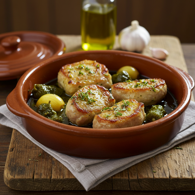 Riñones de cerdo al ajillo