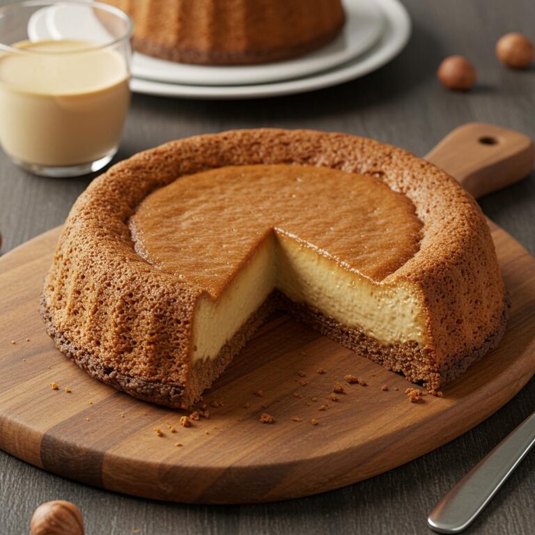 Flan de café con crema de avellanas