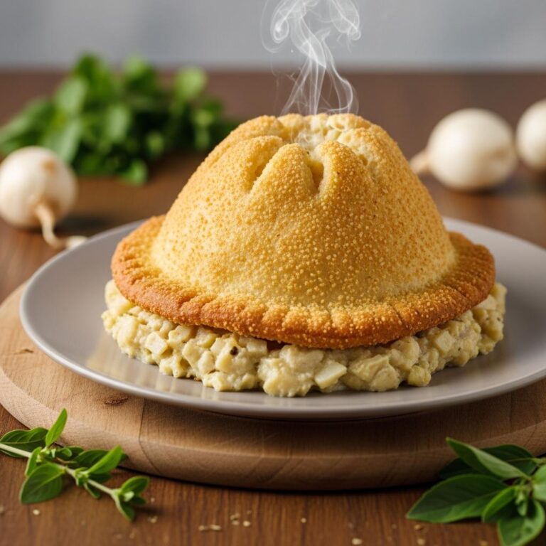 Pastel de Pollo y Champiñones con Tapa de Hojaldre