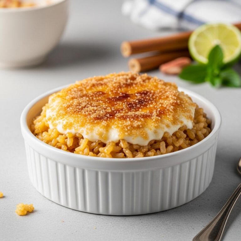 Arroz con Leche Cremoso al Horno con Canela y Azúcar Quemado