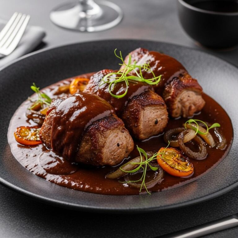 Carrilleras de Cerdo Estofadas con Chocolate y Vino Tinto