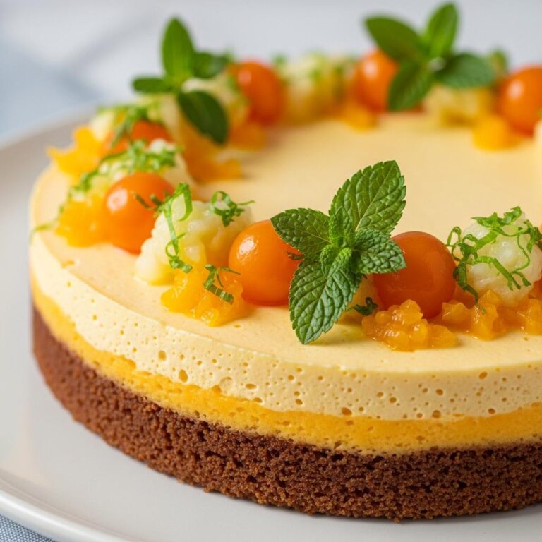 Bizcocho de Vainilla con Mousse de Maracuyá