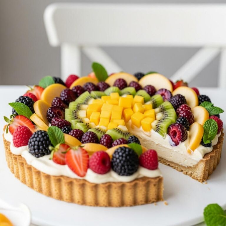 Tarta de Vainilla y Frutas para Celebraciones de Verano