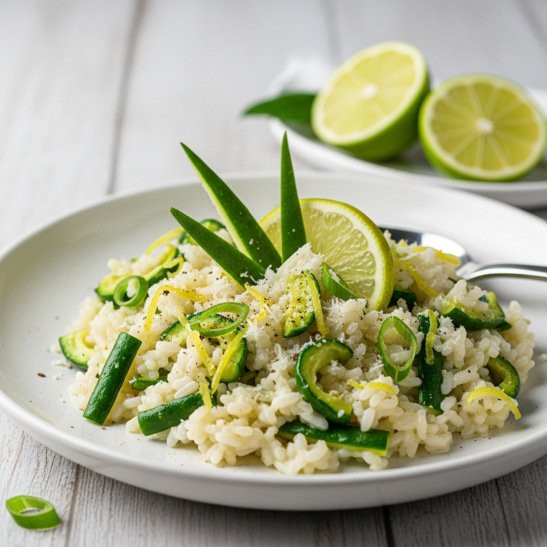 Risotto de espárragos y limón
