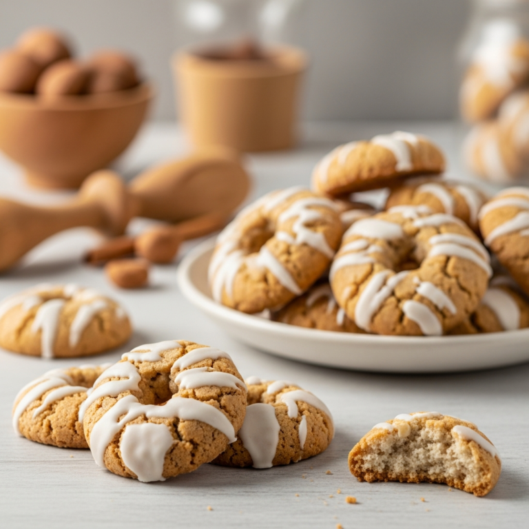 Galletas de almendra y vainilla con azúcar glas